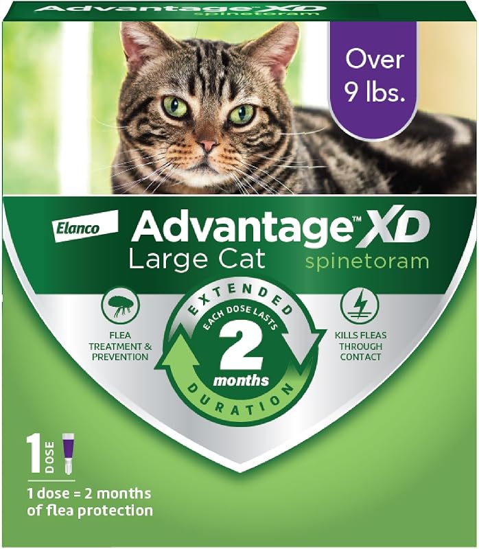 XD Large Cat Flea Prevention & Treatment For Cats over 9lbs. | 1-Topical Dose, 2-Months of Protection Per Dose