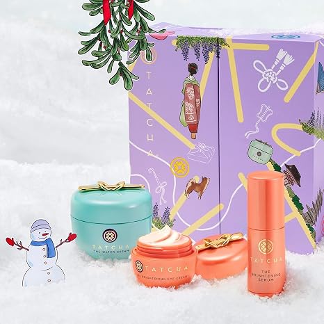 TATCHA Clear Pores, Bright Skin Set | Gift Set - The Water Cream, The Brightening Eye Cream, and The Travel-Sized Brightening Serum ($170 Value)