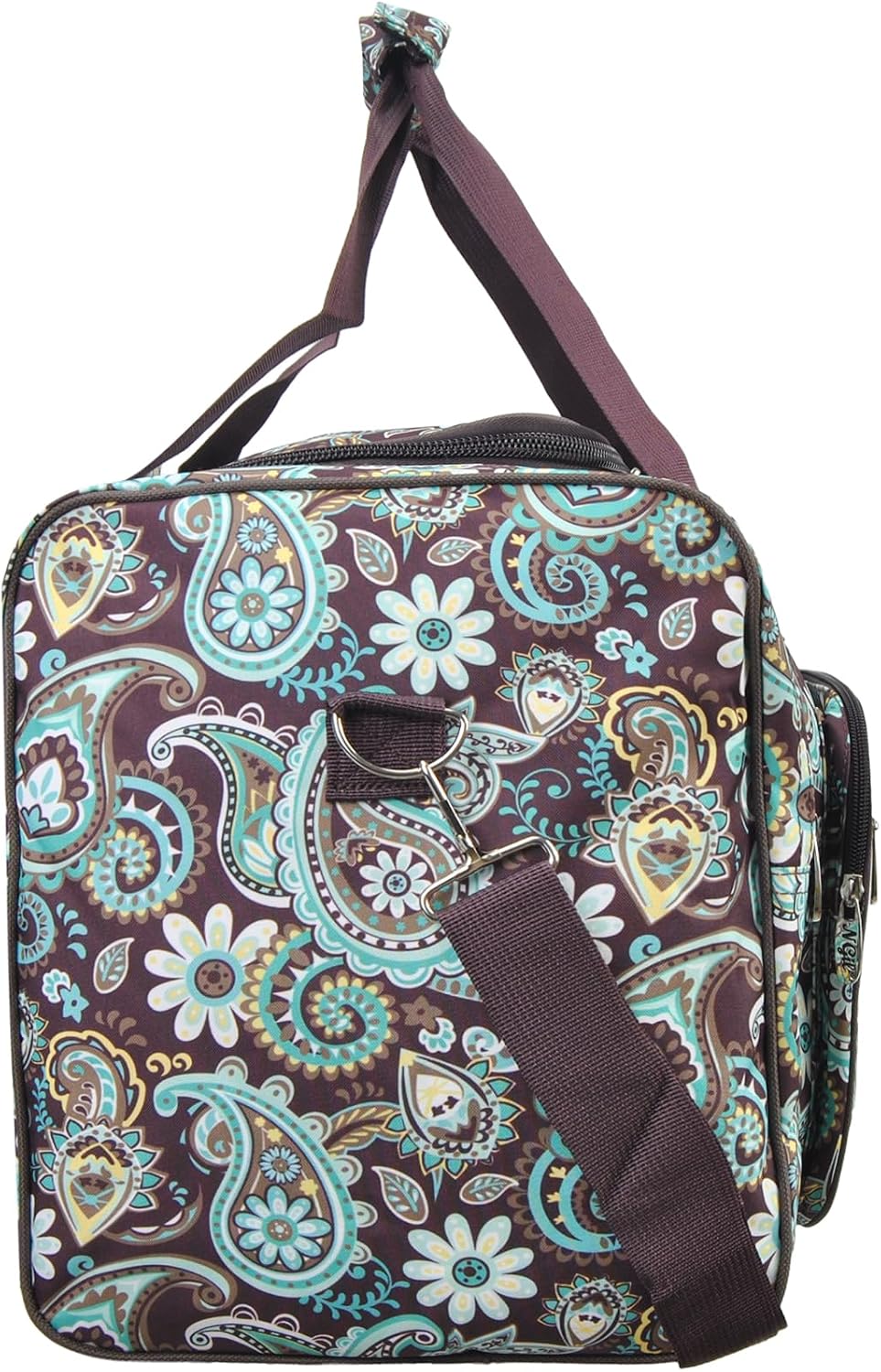 NGIL Canvas 23" inch Duffle Bag (Teal Paisley-Brown)