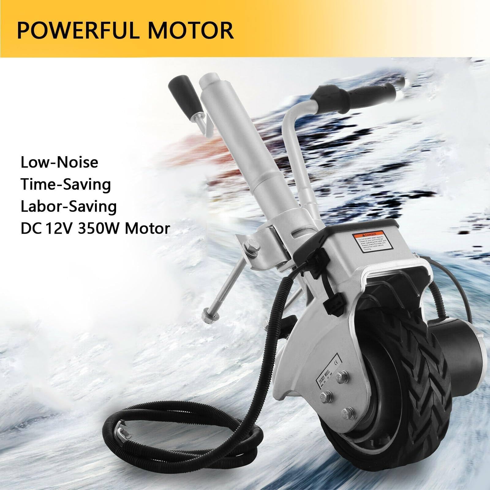 12v/350w Motorised Pillar Wheel, Electric Trailer Mover, Max Load 2200kg, Power Mover,Trailer Jack for Camper Boat Trailer
