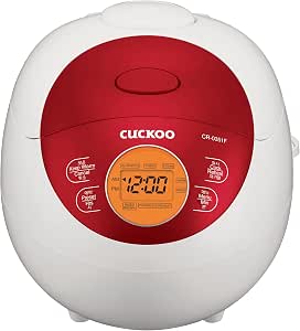 Cuckoo Micom Fuzzy Logic Rice Cooker, 6-Cup Cooked, Red, CR-0351FR