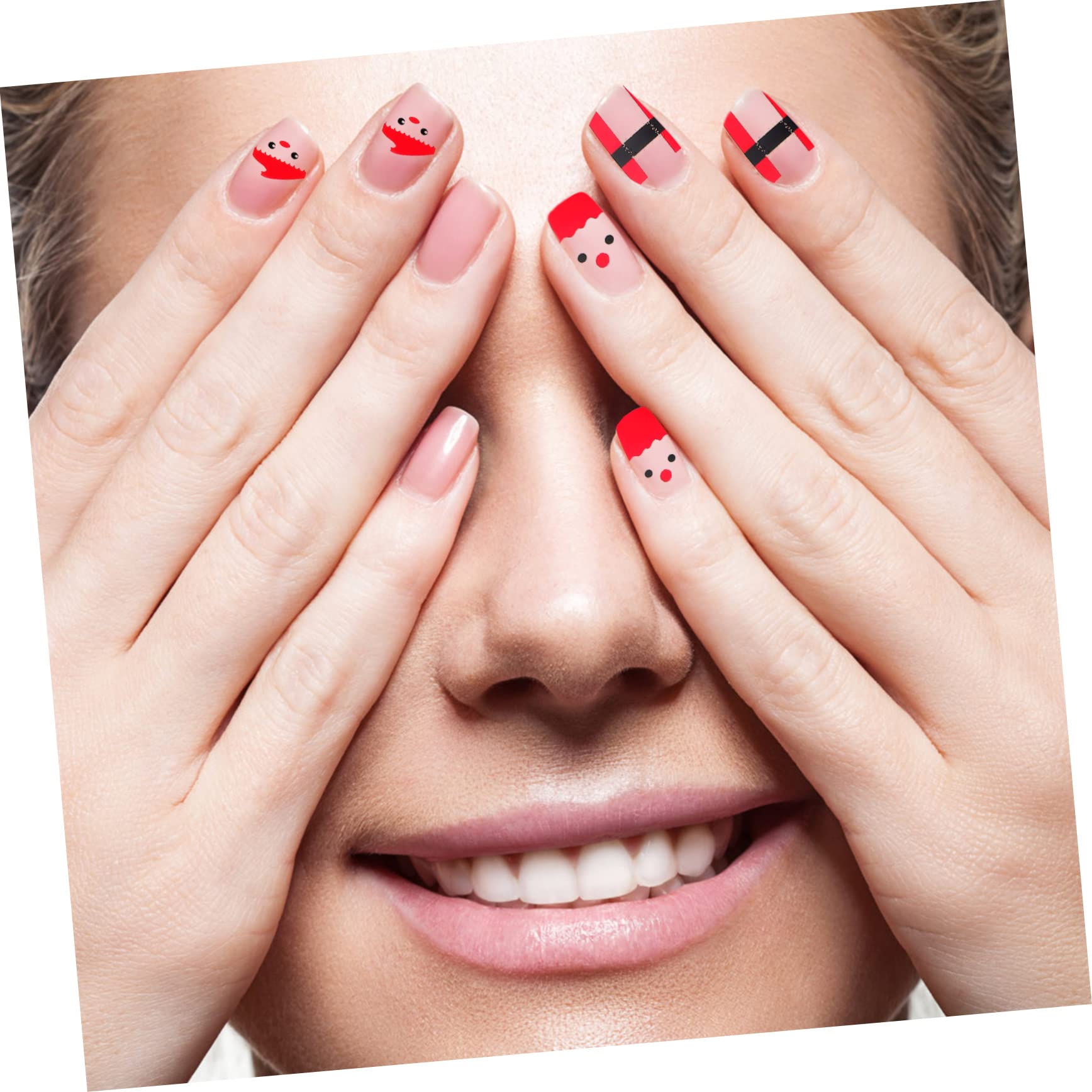 FRCOLOR 5 Set Adesivi Per Unghie Natalizi Ragazze Unghie Finte Unghie Finte Per La Festa Di Natale Consigli Per Decorazioni Natalizie Per Le Unghie Rosso 5 Fogli 5 Fogli*5