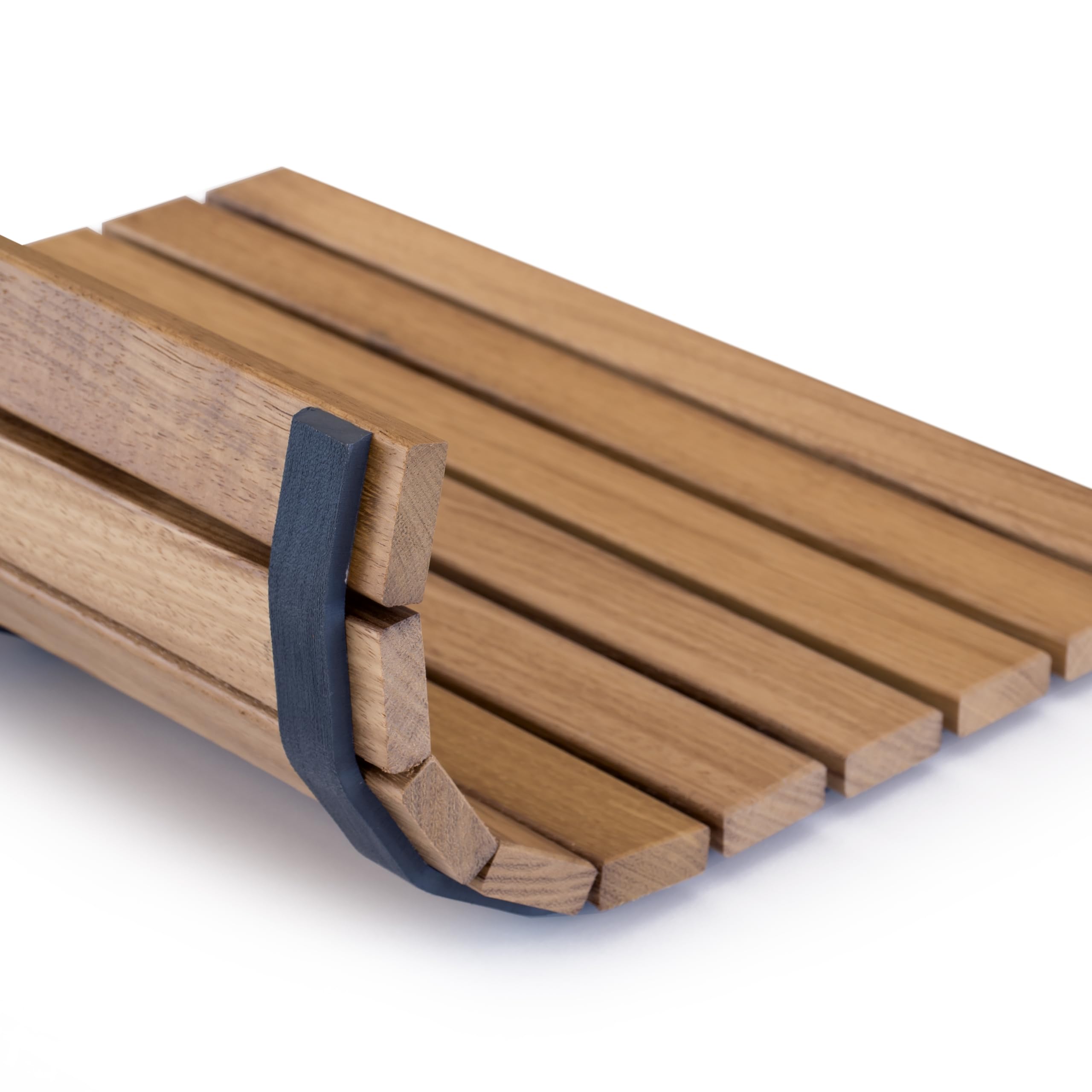Tarima/Alfombra Flexible para Ducha y baño, en Madera de Teca (60 x 60 cm)