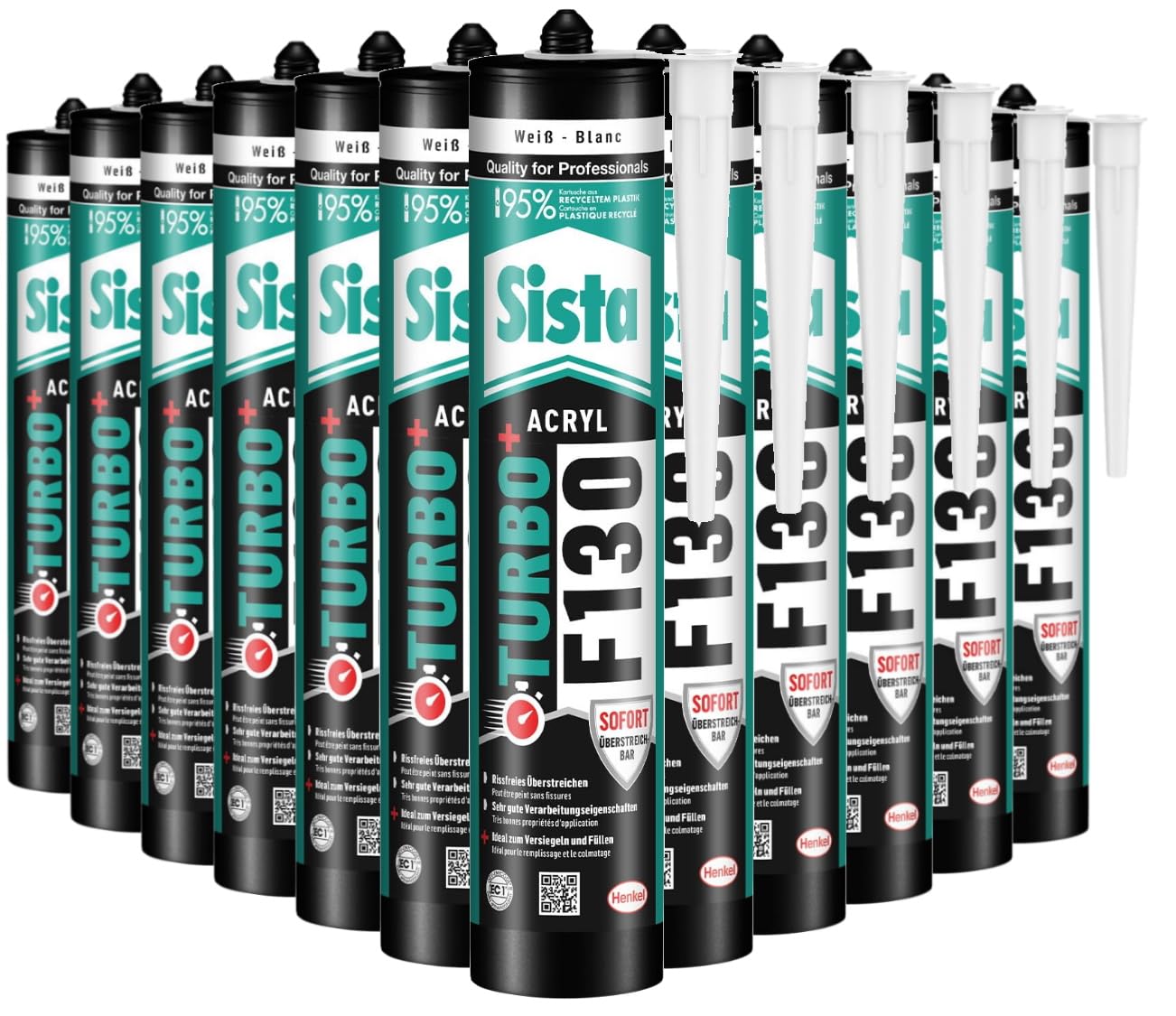 Sista PRO F130 Turbo Acryl Fugenfüller, Weiß, 1x300ml Kartusche (12)