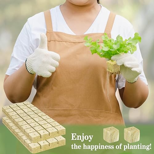 Vista 50 de Halatool Cubos de lana de roca de 1 pulgada para jardín de lana de roca, cubos de cultivo hidropónico, sin suelo, plantas clon inicio de germinación