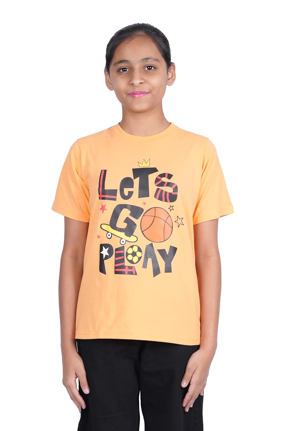 CocoBelle NYC Girls Round Neck T-Shirt Printed Cotton Half Sleeve (10-11 Years) Orange - Review, Price and Buying Guide