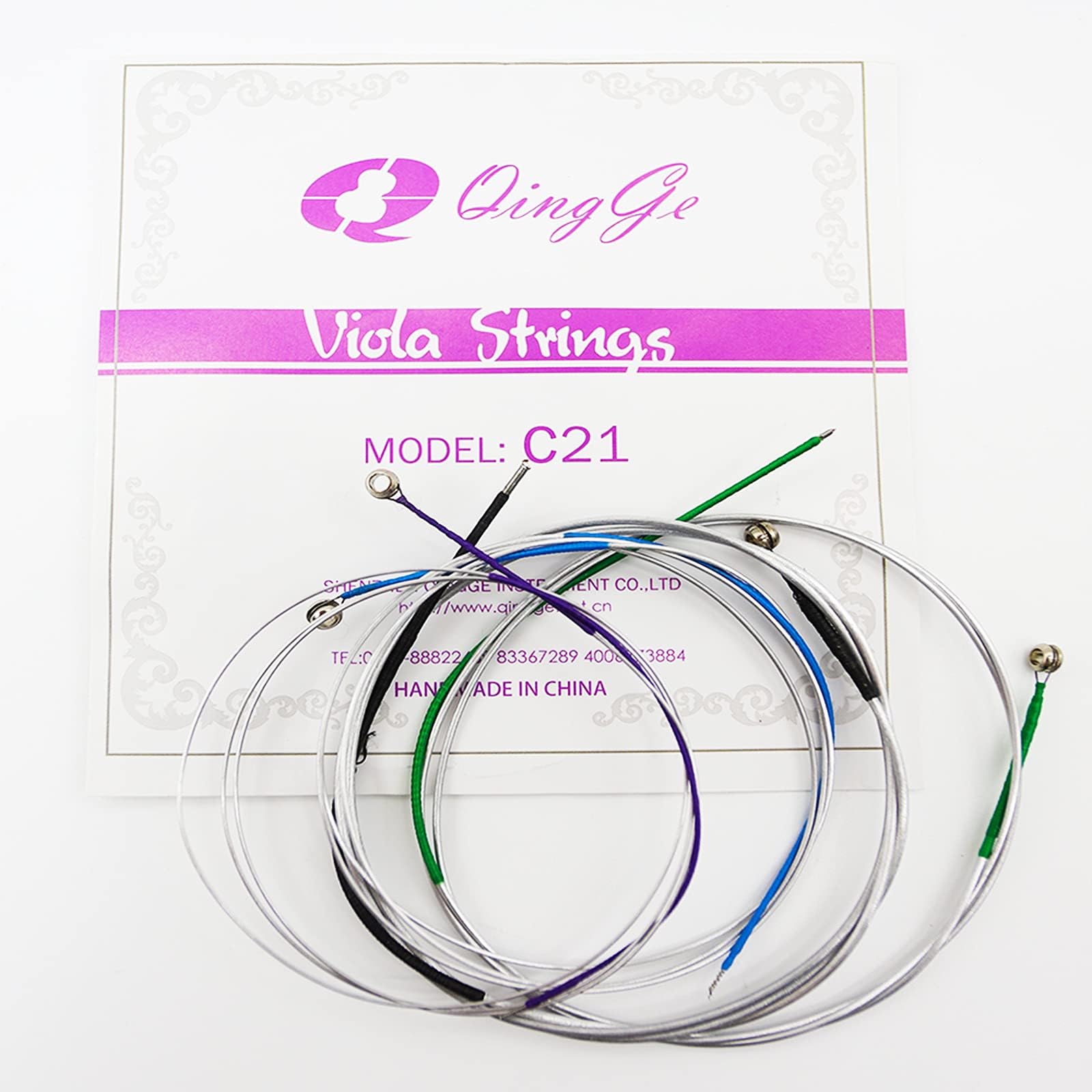 QINGGE Universal Viola String, Nickel Plated Ball End, Magnesium Alloy Wound String, For All Size Viola Strings. C21