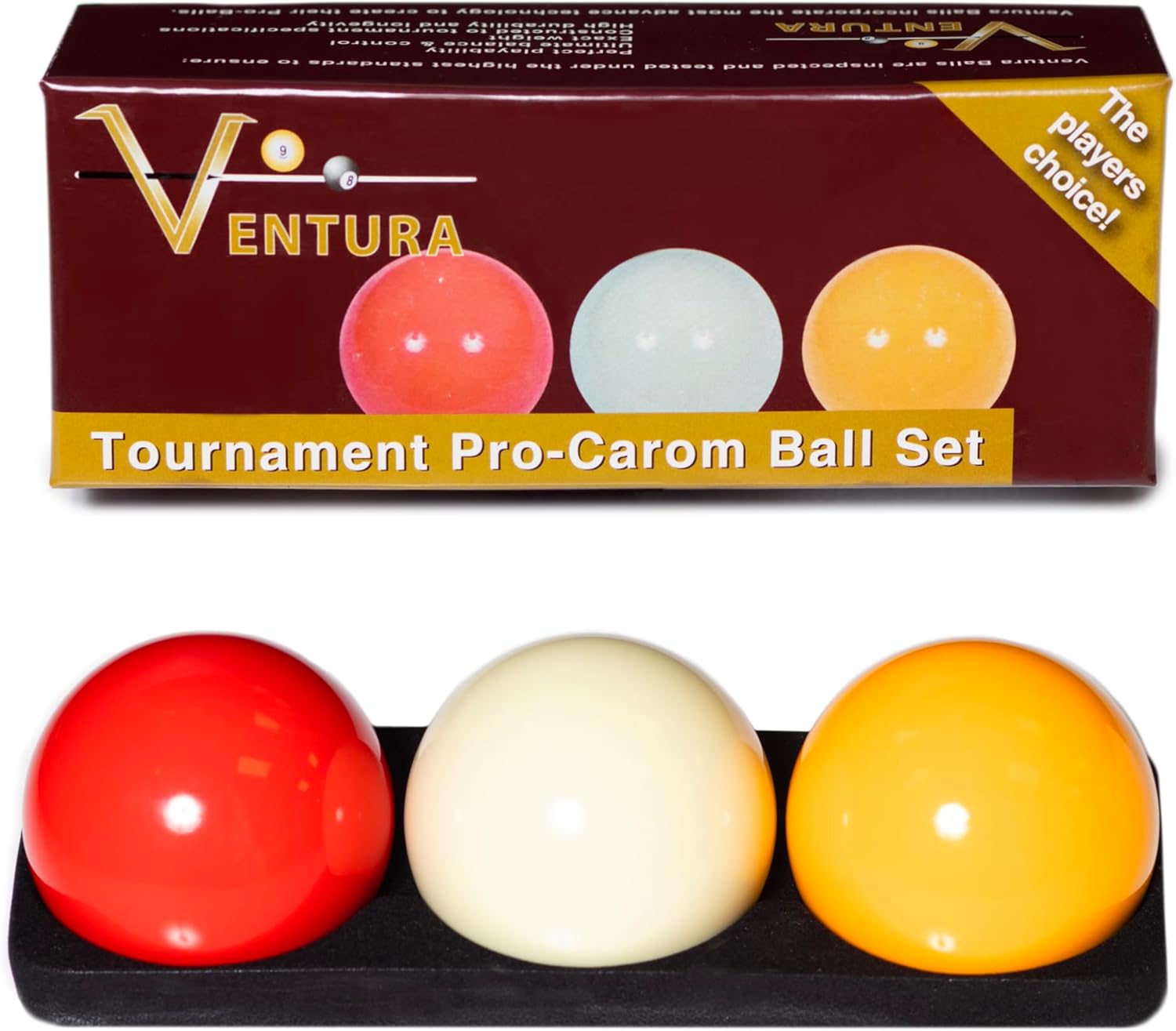 Ventura Tournament Pro Carom Billiard Ball Set 61.5 mm