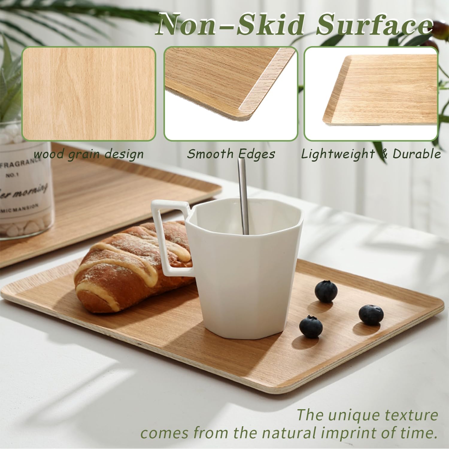 Wooden Trays for Eating, Decorative Serving Trays for Party, Great for Tea Tray, Bar Tray, Breakfast Tray - 6 x 11 Inch - Image 6