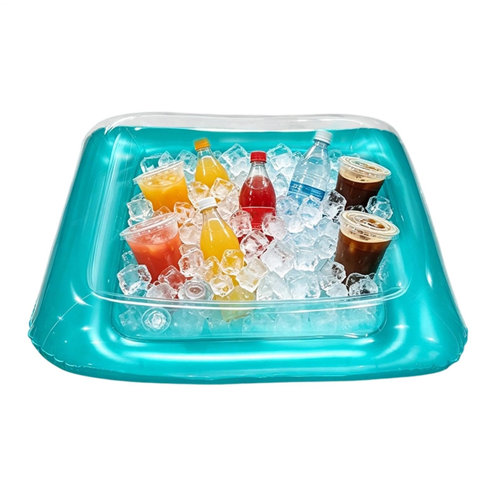 Bar Gonfiabile Servizio Ghiaccio Grande Vassoio Quadrato Galleggiante | Cooler Gonfiabile Da Tavolo Per Piscina Giardino Birra Bevande Picnic Spiaggia Campeggio