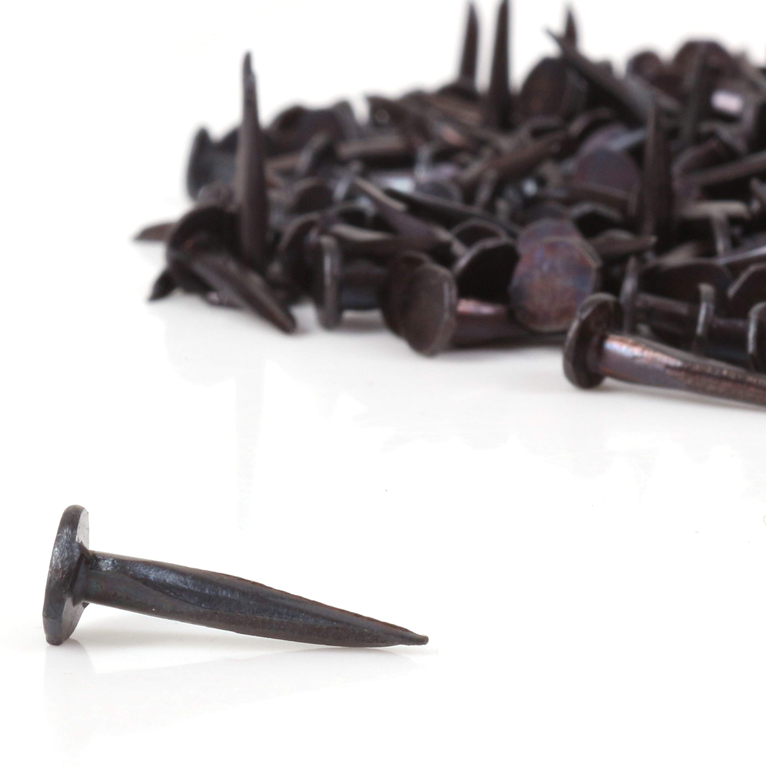 White Hinge Black Set Of 100 Carpet Upholstery Tacks - 13Mm