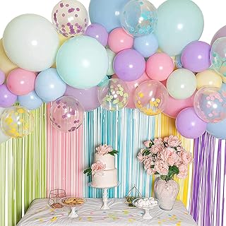 Kit Ghirlanda di Palloncini, 117 Pcs Palloncino Kit Ghirlanda Macaron con Palloncini in Lattice, Confetti Palloncini per Festa di Compleanno, Matrimonio, Anniversario, Baby Shower Decorazione