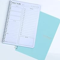Vista 5 de TREES Hourly Daily Planner Undated with To-Do List, Meals, Notes,Appointment Planner Book 10" x 7.3", Flexible PVC Cover,Twin-Wire Binding Blue