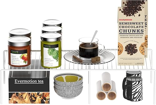 Miniatura 7 de iPEGTOP Juego de 2 organizadores de armario de cocina expandibles, 4 piezas ajustables para congelador, estante de alambre de almacenamiento de