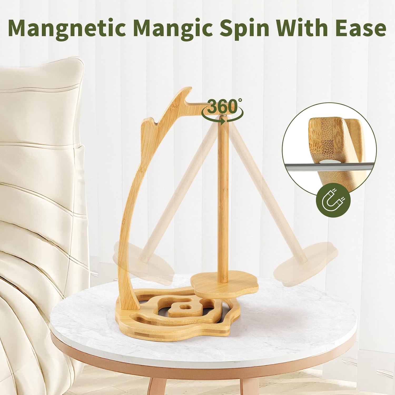 Yarn Holder for Knitting and Crocheting, Tree Rings Yarn Holder Stand with Magnetic, Crochet Gift for Knitting Lovers