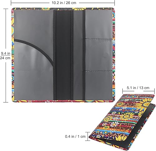 Miniatura 46 de Tarjetero de alta calidad para registro y seguro de automóvil con cierre magnético, organizador de coche para documentos, tarjetas, licencia (negro)