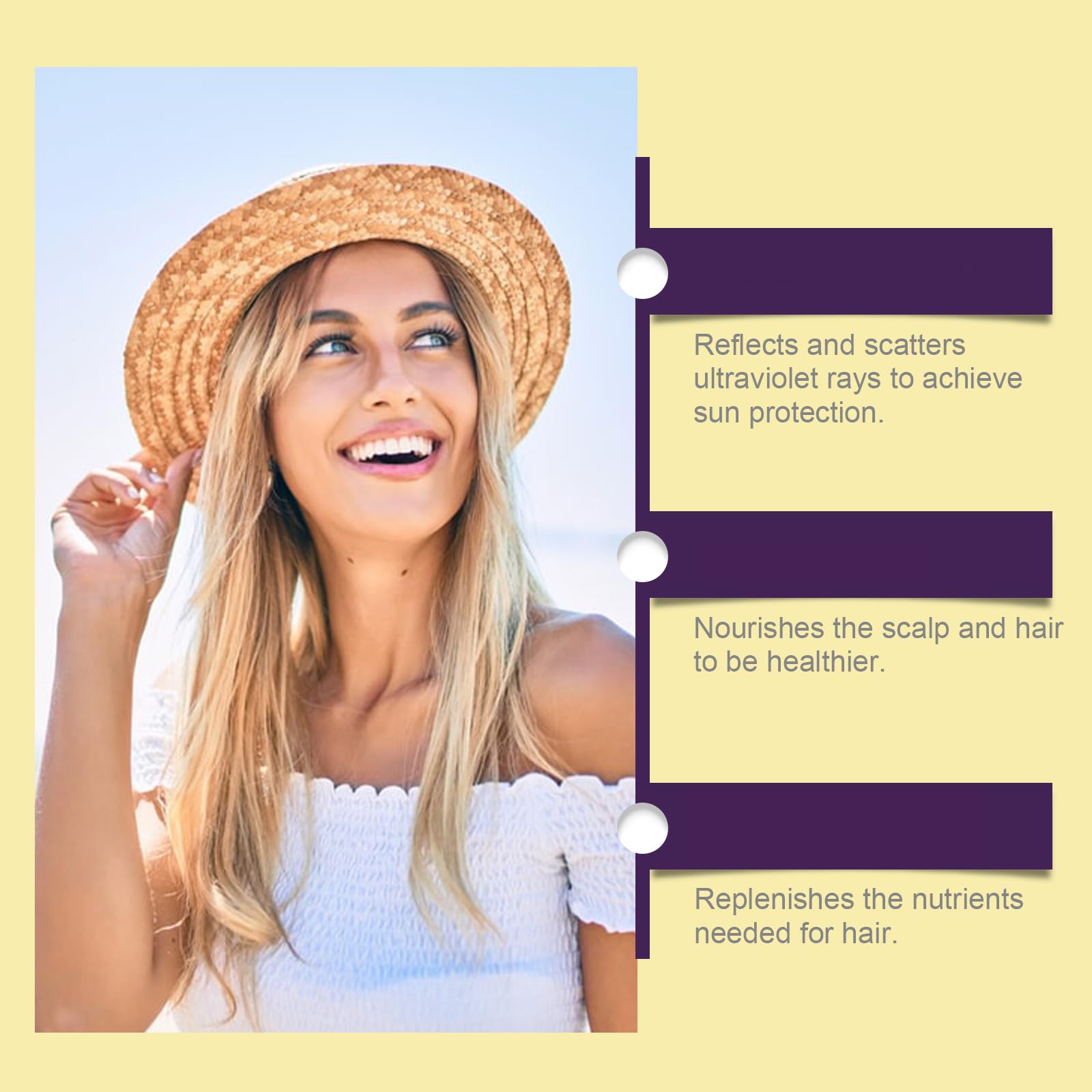 Spray Solare Capelli SPF 30, 4 Pezzi | Protezione UV per capelli colorati, Non grasso e senza peso, Con olio di cocco, Contro secchezza e sbiadimento