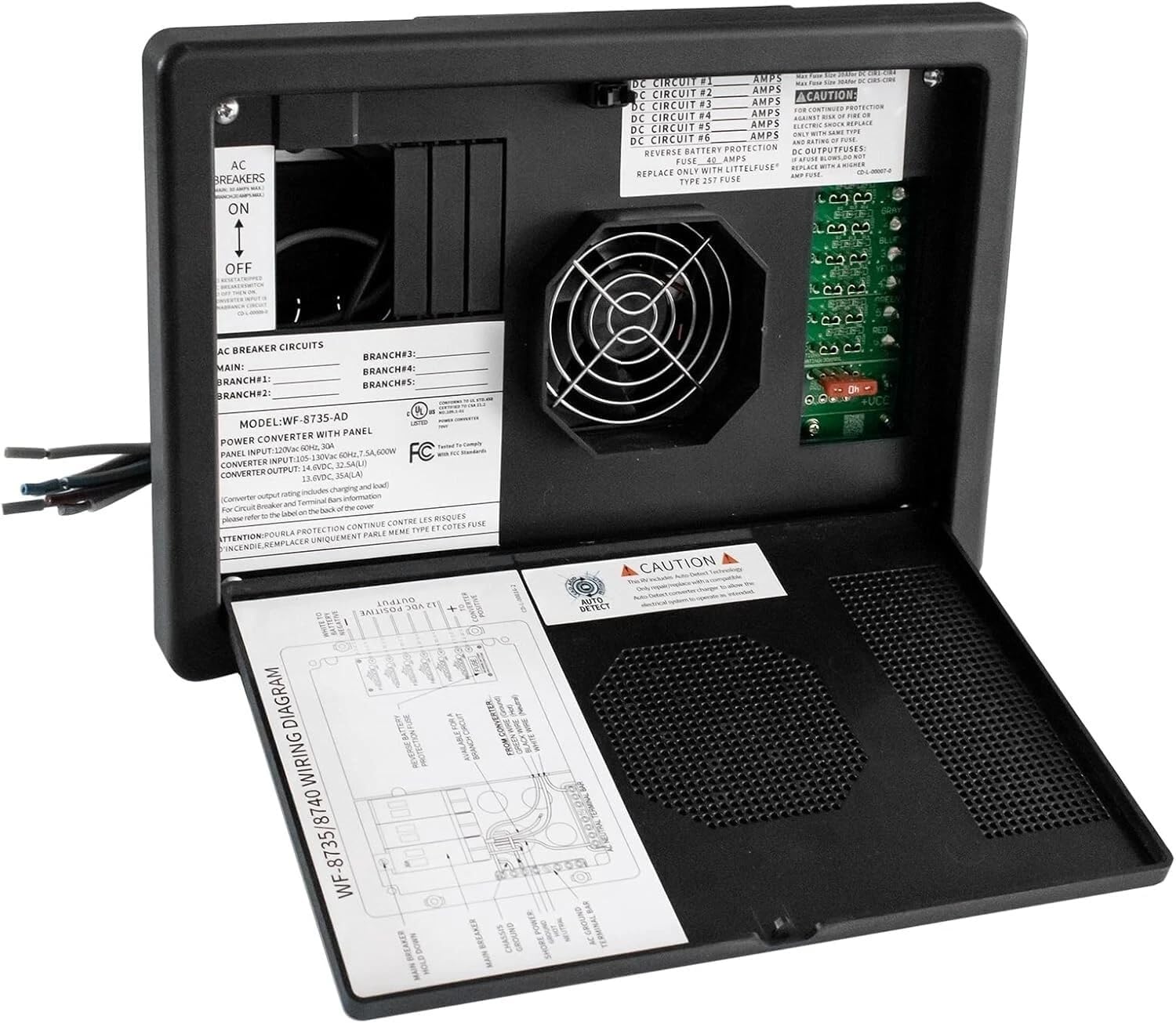 WF-8735-AD Auto-Detect Series Converter/Charger - 35 Amp, 105-130 VAC, 60 Hz