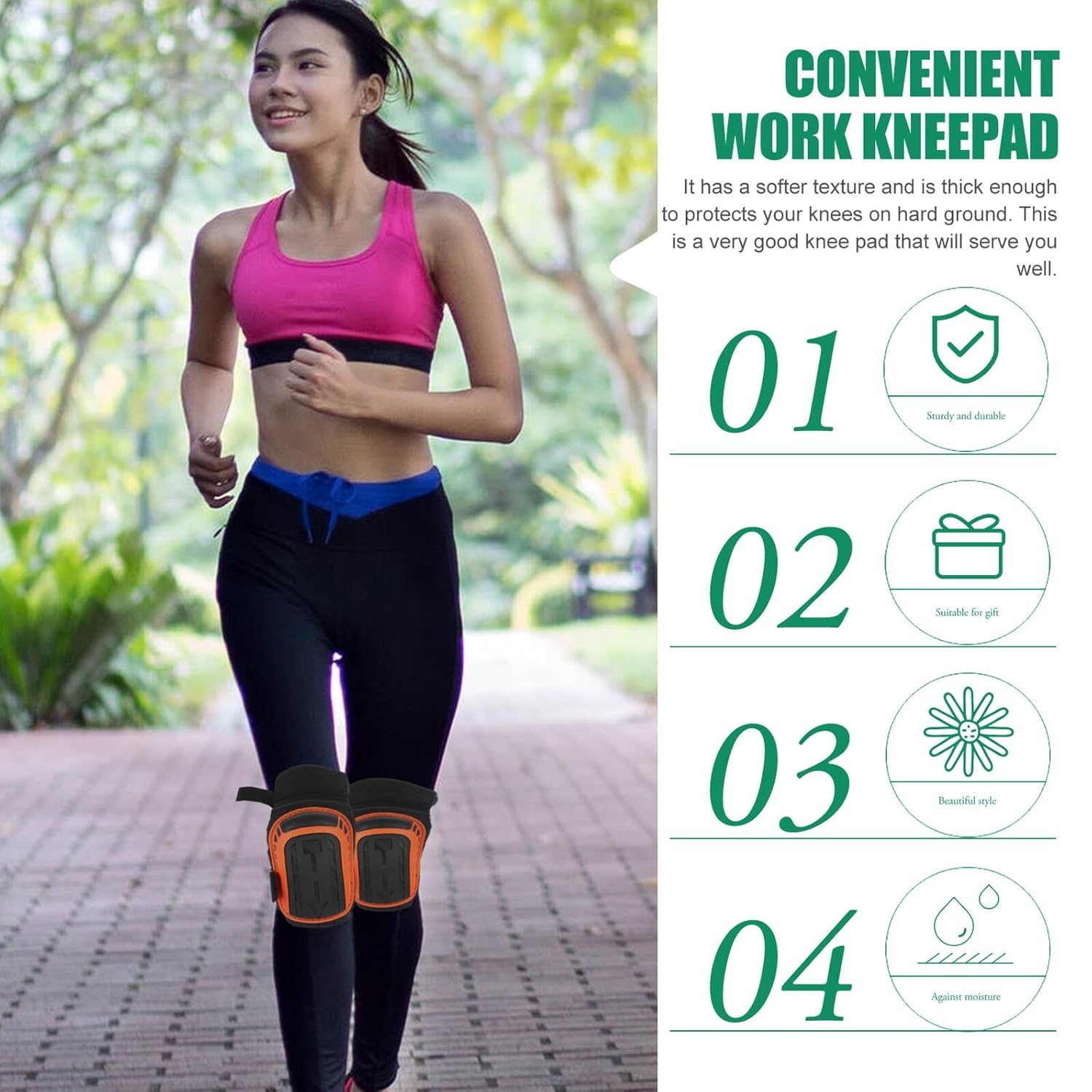 Non-slip Protective Work Kneepads with Wear-resistant Eva Cushion, Garden Kneeling Pads for Men, Sturdy Outdoor Industrial Knee Protection, 1 Pair