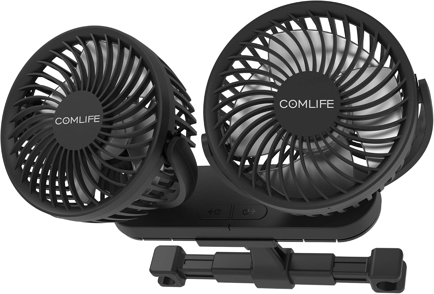 USB Car Fan, Dual Head Fan for Backseat, Air Circulator Fan with Strong Airflow, Ultra Quiet, Wide Angle Adjustable for Rear Seat Baby Passenger Pet And More