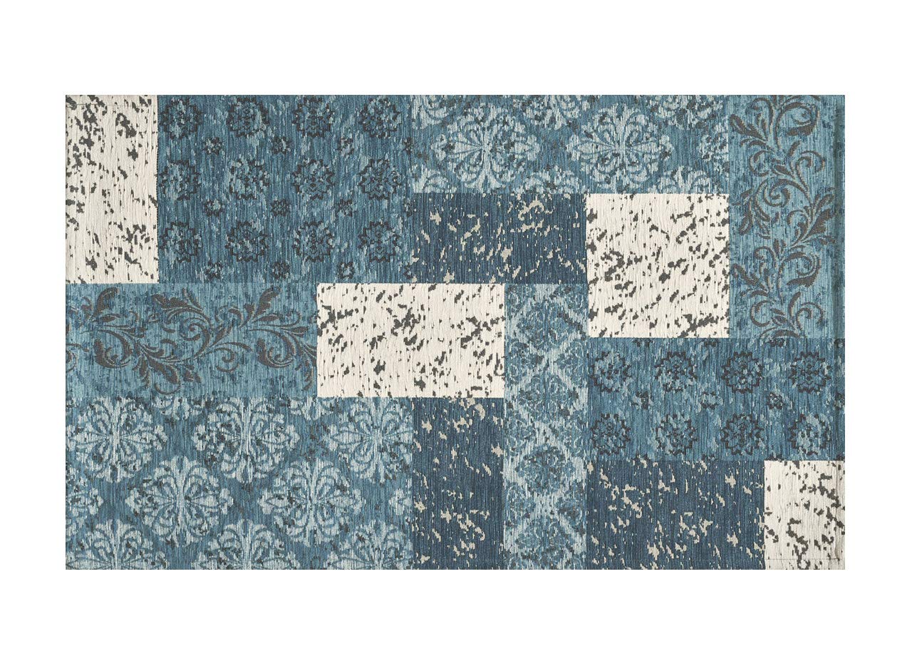BIANCHERIAWEBSaturn Design Non Slip Velour Carpet For Bedroom And Living Room Jeans By Suardi