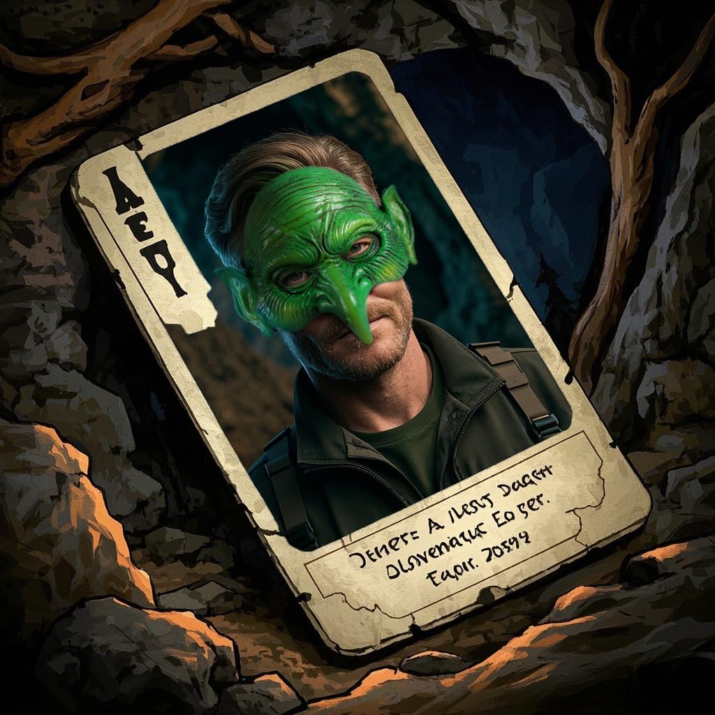 MCJC Goblin Mask, Halloween Green Witch Masquerade Mask, Scary Costume Accessory - Image 5