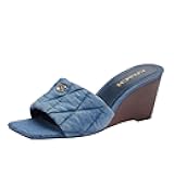 Women's Emma Wedge Sandal, Indigo Denim, 7