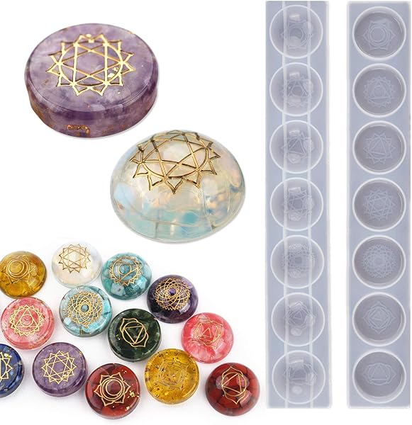 Wehous 7 Chakra Stones Resin Molds 2 Pack