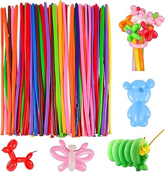 Pack of 100 Modelling Balloons, 30 cm Balloons for Animals, Long Colourful Balloons for Party, Birthday, Christmas, Weddings