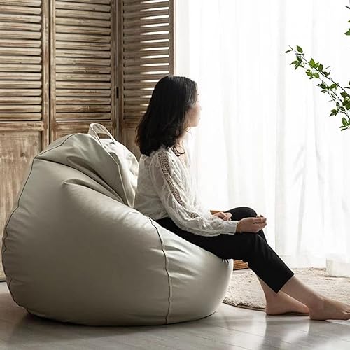 Miniatura 9 de SXBCyan Funda grande de lujo para sofá, puf de piel sintética, impermeable, sin relleno, para exteriores, puff (color naranja, tamaño 31.5 in)