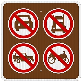 No Car Truck Bike Graphic Sign, 24x24 Inches, 3M EGP Reflective.080 Aluminum, Fade Resistant, Made in USA