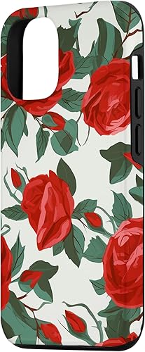 Miniatura 2 de iPhone 1212 Pro Rosas rojas sobre fondo blanco, funda de arte botánico y floral