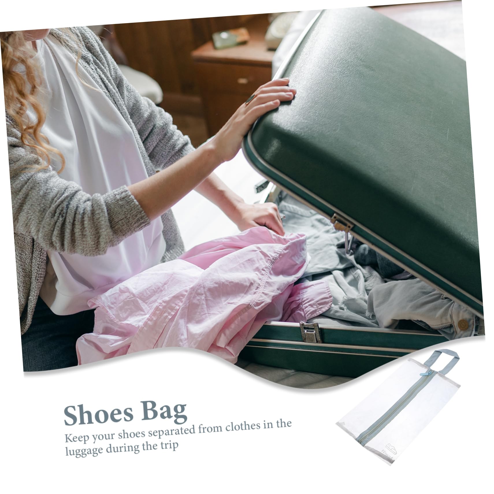 3pezzi Borsa Per Scarpe Pieghevole Con Cerniera Custodia Per Scarpe Da Casa Organizer Compatto e Pratico Per Viaggi e Stoccaggio Armadio