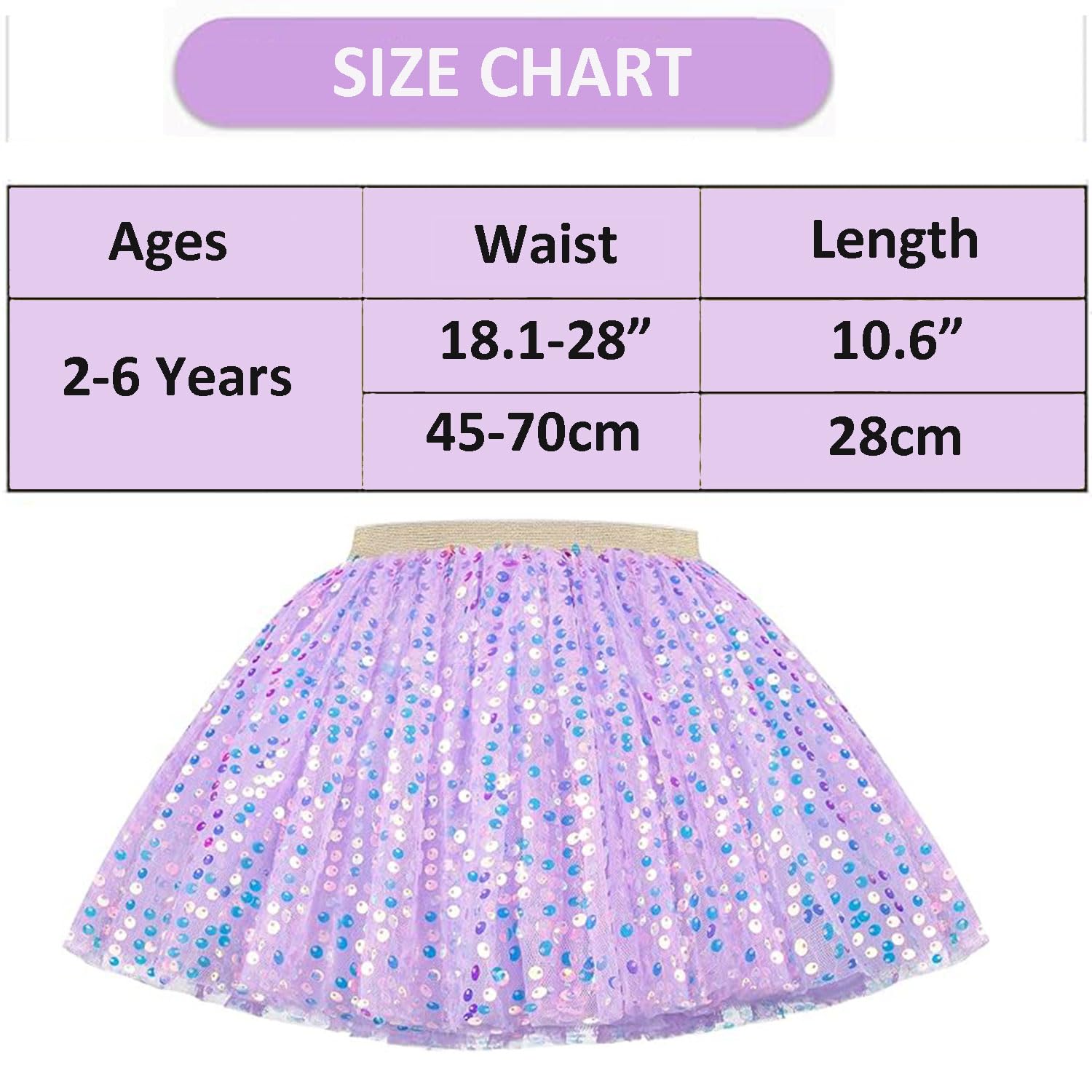 Tüllrock Mädchen Kinder, Weiches Kleinkind Baby Prinzessin Tütü Rock, Funkelnden Pailletten Minirock 3 Geschichtet Rüsche Tanz Ballettrock Kleid für Geburtstag Party Kleidung 2-6 Jahre