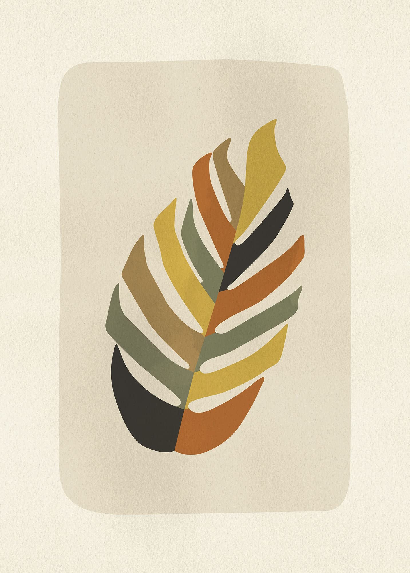 KOMAR Clay Leaf – bunt Wandbild zur Dekoration