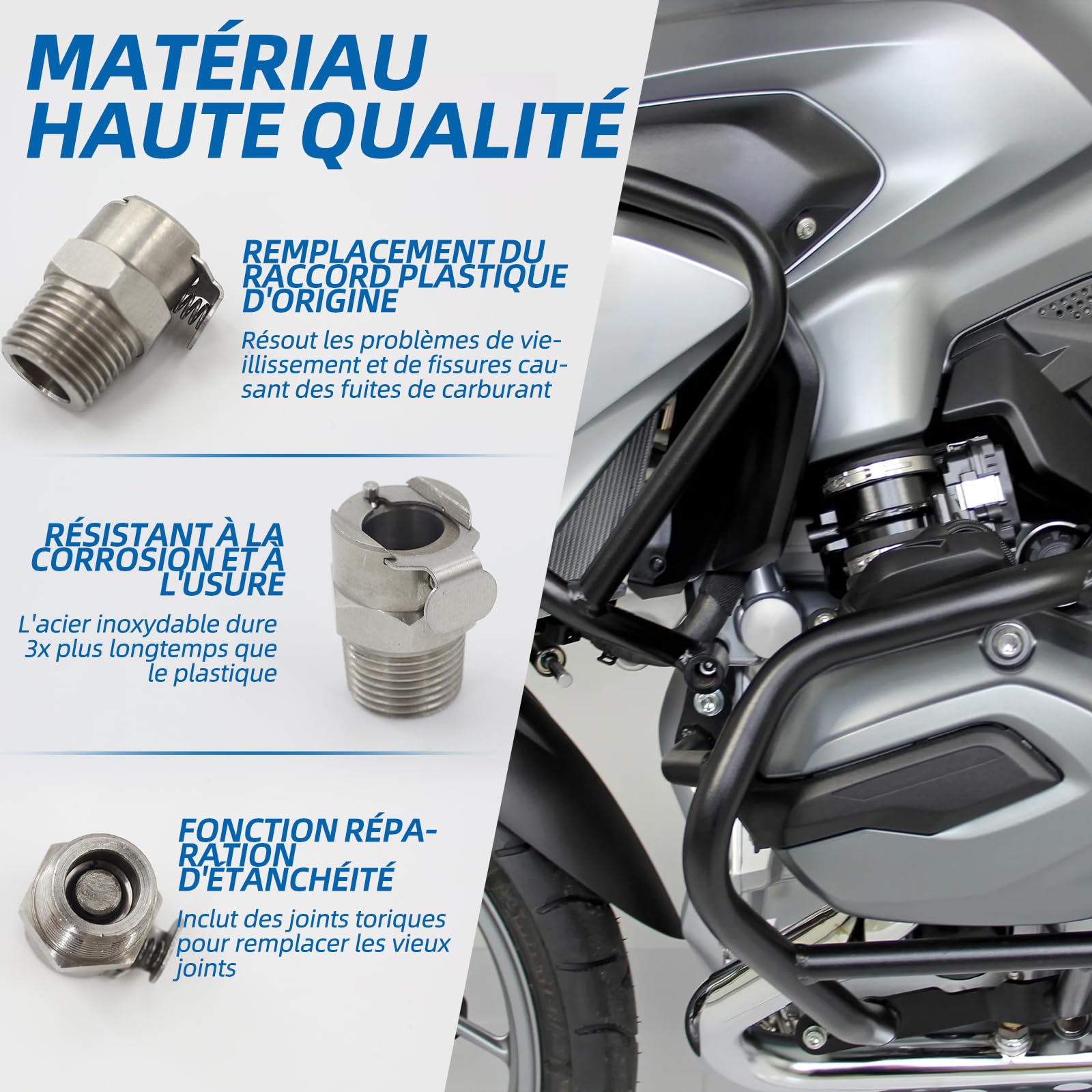 Kit de réparation de pompe à carburant en métal ANEELV à démontage rapide pour BMW R1200GS / R1200R / R1200RT / K1200R / K1200S / K1200GT.