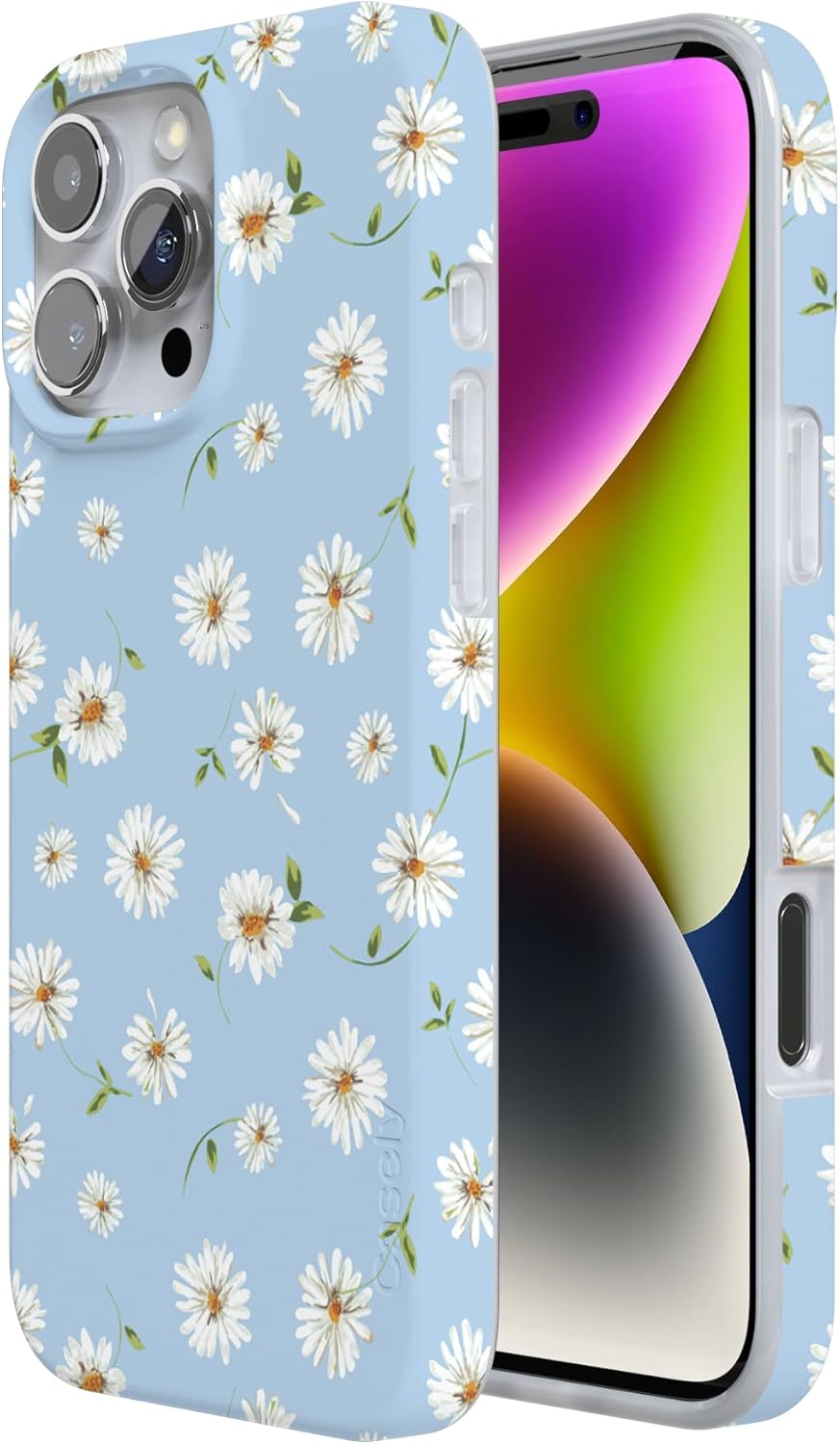 Casely iPhone 16 Pro Case | Daisy Daydream | Baby Blue Floral | Compatible with MagSafe | Classic Ultra Slim Design