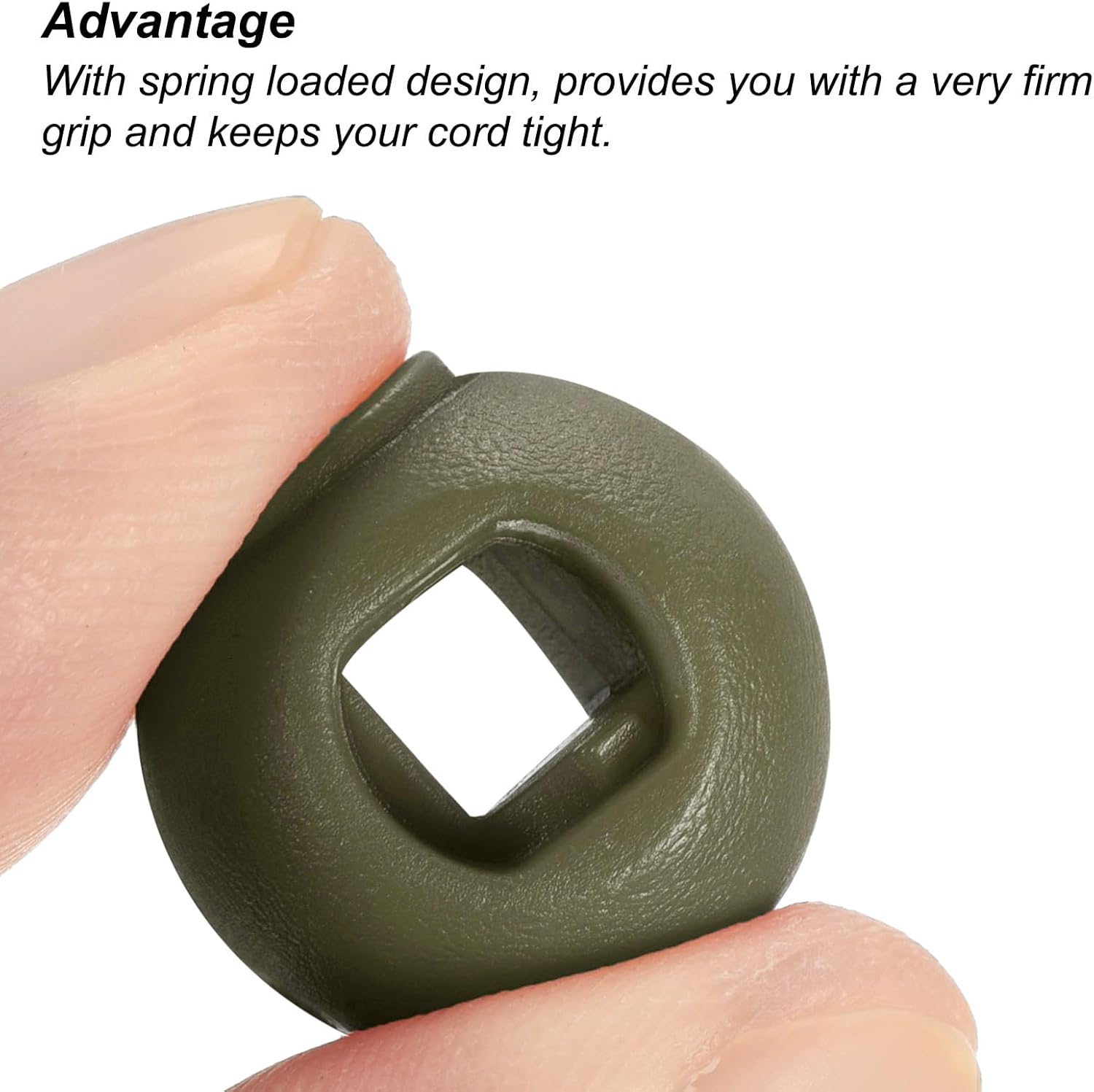 PATIKIL Cord Locks, 30 Pack Ball Spring Toggle Stopper for Drawstring Bag Shoelaces, Olive Drab - Image 4