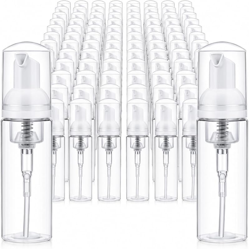 Boao 70 Frascos Transparentes Recarregáveis com Bomba de Espuma, 60 mL