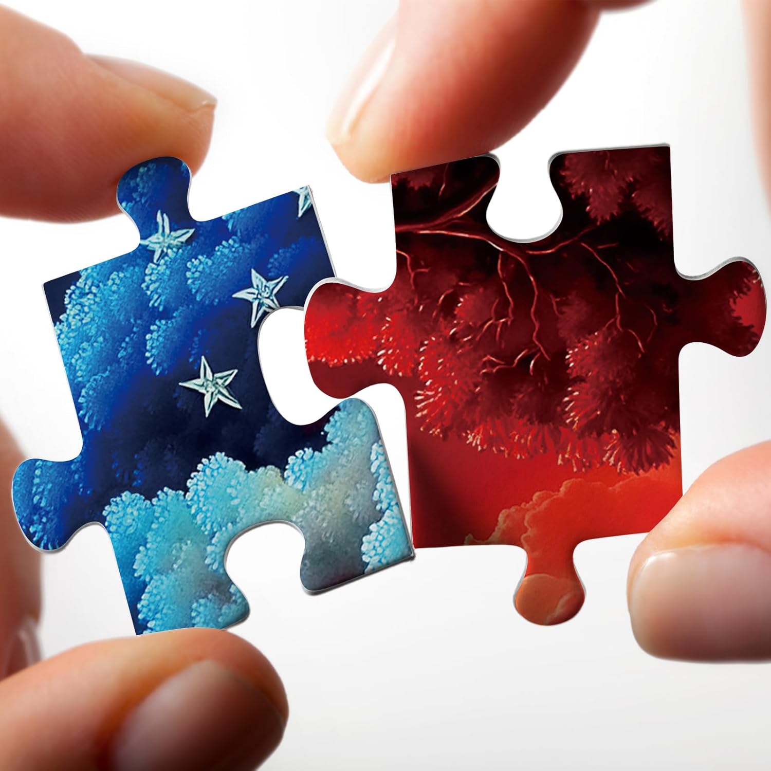 Tree of Life Puzzles for Adults 1000 Pieces, United States Patriotic American Flag Jigsaw Puzzle, Challenging USA Plant Stars Moon Galaxy Puzzle