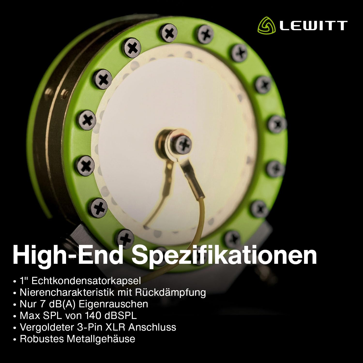 LCT 440 Pure - XLR-Kondensatormikrofon mit 1" Kapsel - Ideal für Gesang, Instrumente, Podcasting & Streaming - Inklusive Mikrofonspinne, Popschutz, Windschutz & Transporttasche