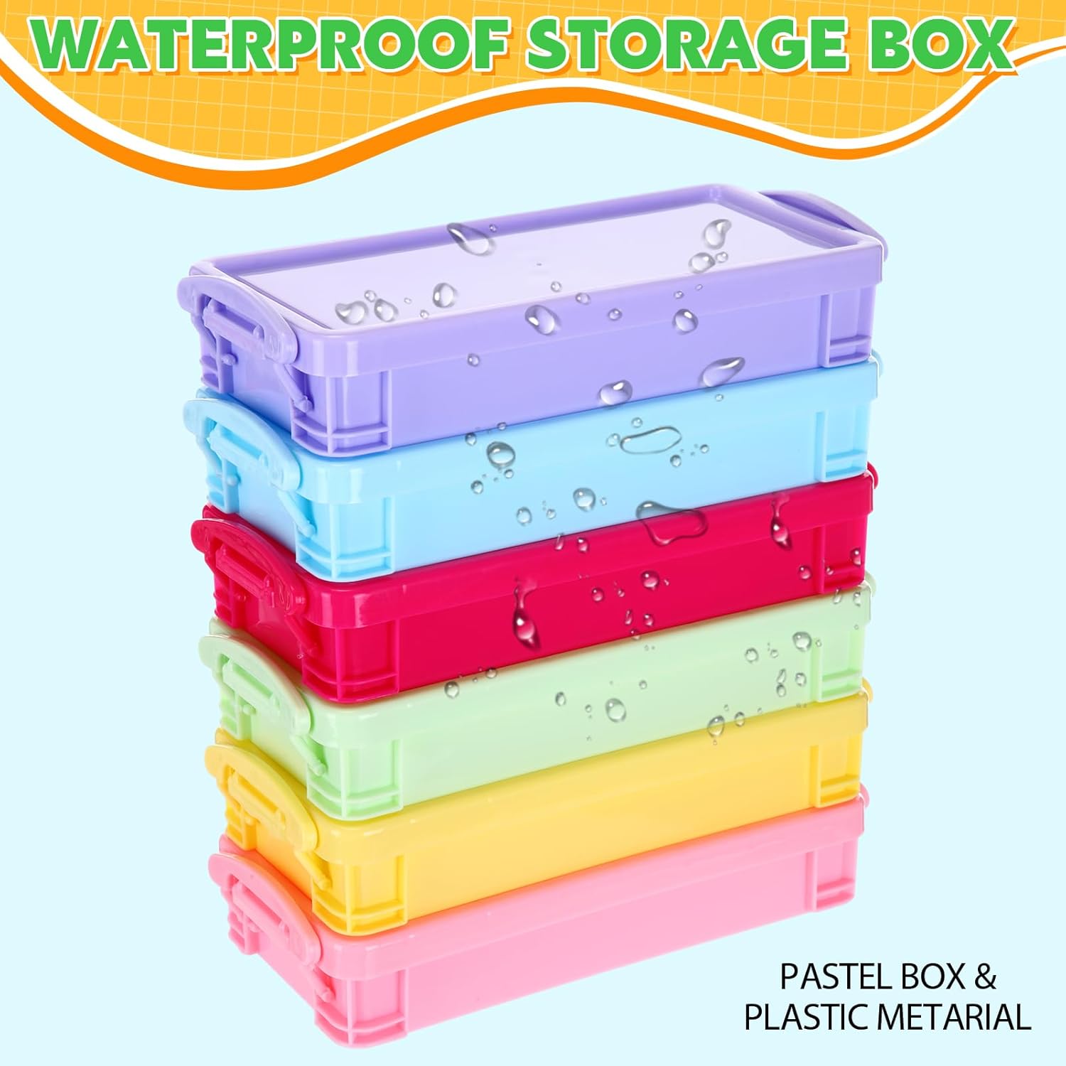 Cholemy 30 Pcs Plastic Pencil Box Bulk Large Capacity Pencil Case Crayon Box with Snap Tight Lid Stackable Organizer Container, Operation Christmas Item Bulk for Pen Stationery School Supply(Pastel)