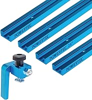 Vista 16 de POWERTEC 71121V Kit de perilla de pista en T con perillas roscadas y pernos de riel en T de 5/16"-18, juego de 16 piezas, accesorios de riel en T