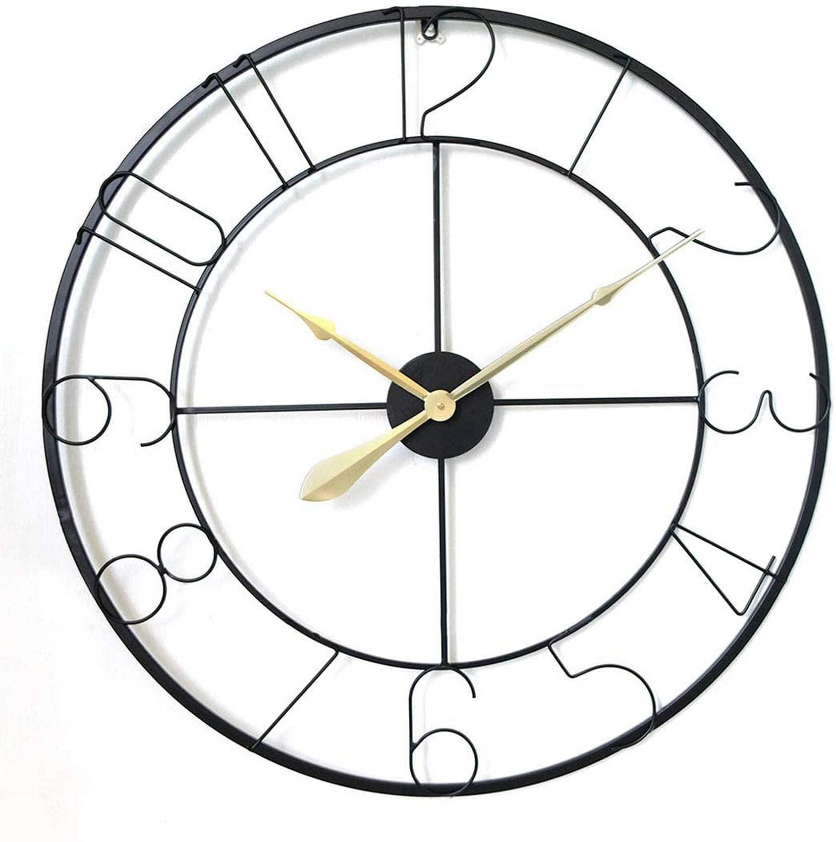 Horloge Murale en métal 76 cm à chiffres romains vintage pour salon