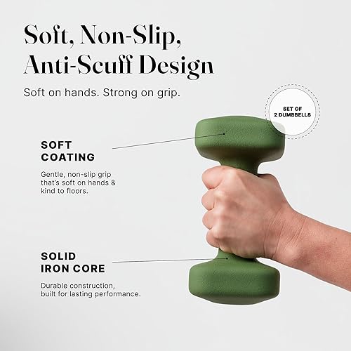 Vista 2 de WeGym SafeGrip Square Dumbbells with Anti Slip Handles, Aesthetic Free Weights for Home Workouts, Stable Design Prevents Rolling during Floor