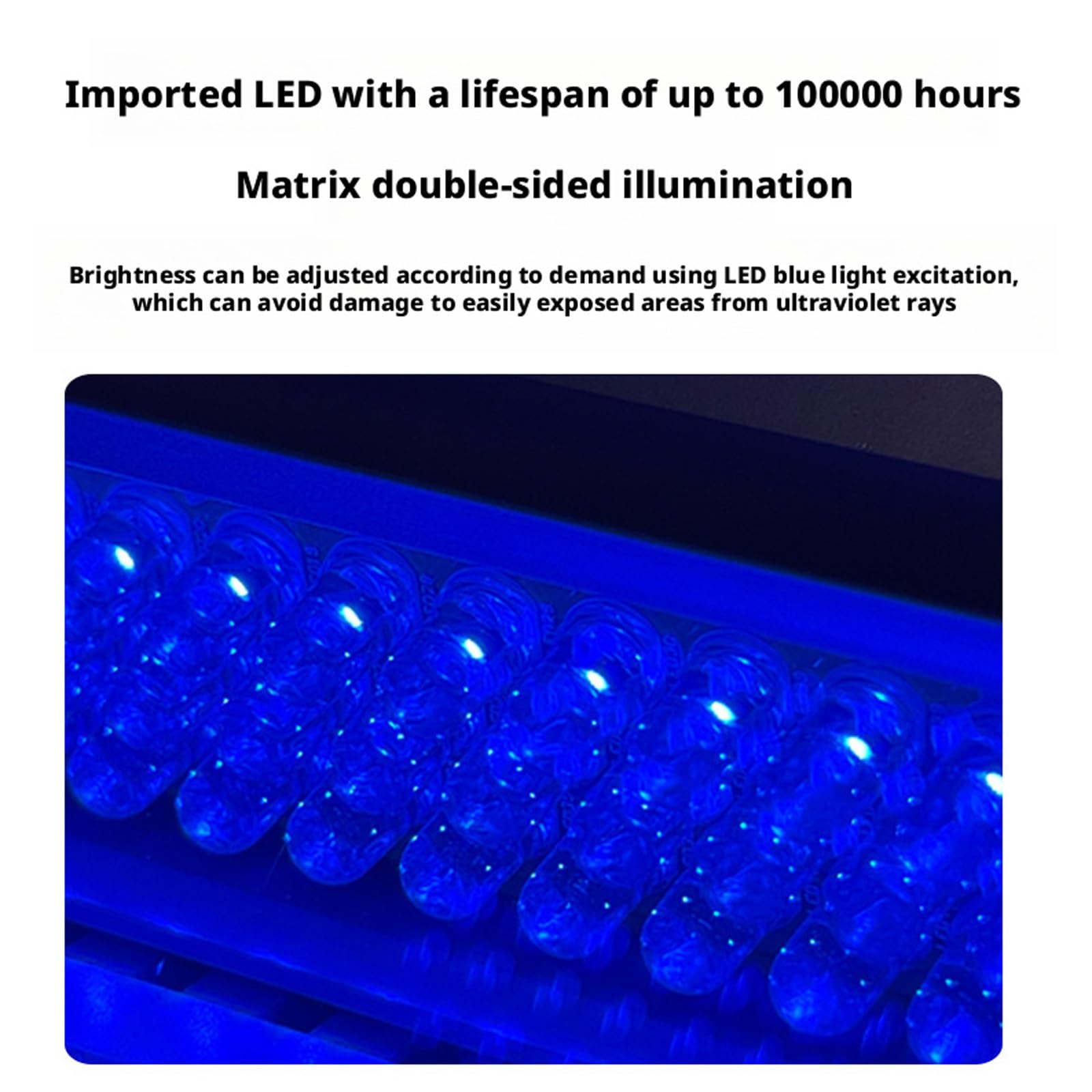 Transiluminador de luz azul de laboratorio para electroforesis en gel, intensidad LED ajustable para visualización