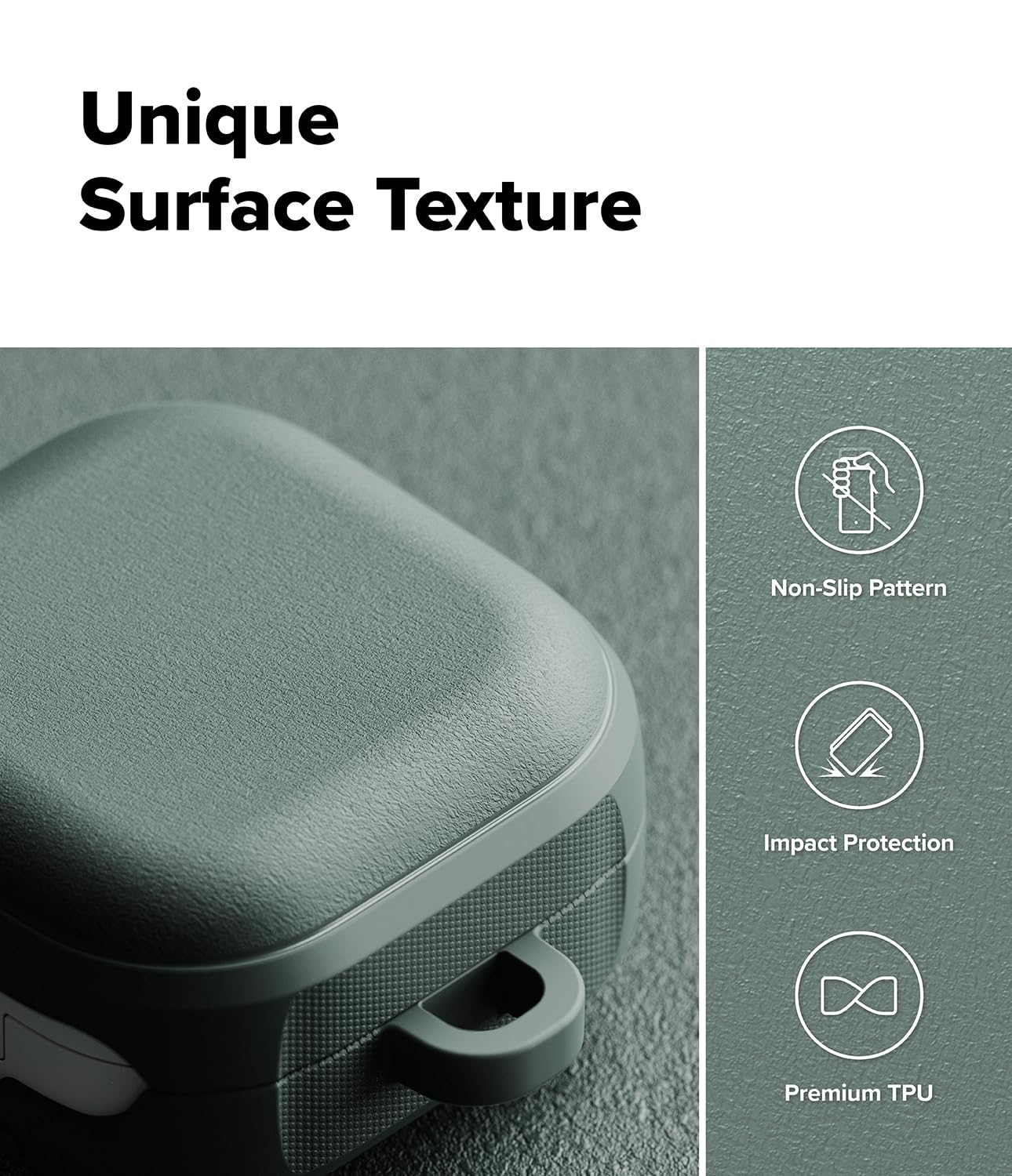 Ringke Onyx Funda Magnética para Samsung Galaxy Buds 4 Pro / 4 [Compatible con MagSafe] Previene Manchas de Grasa, Se Siente Bien en la Mano, Carcasa Antideslizante - Verde Salvia