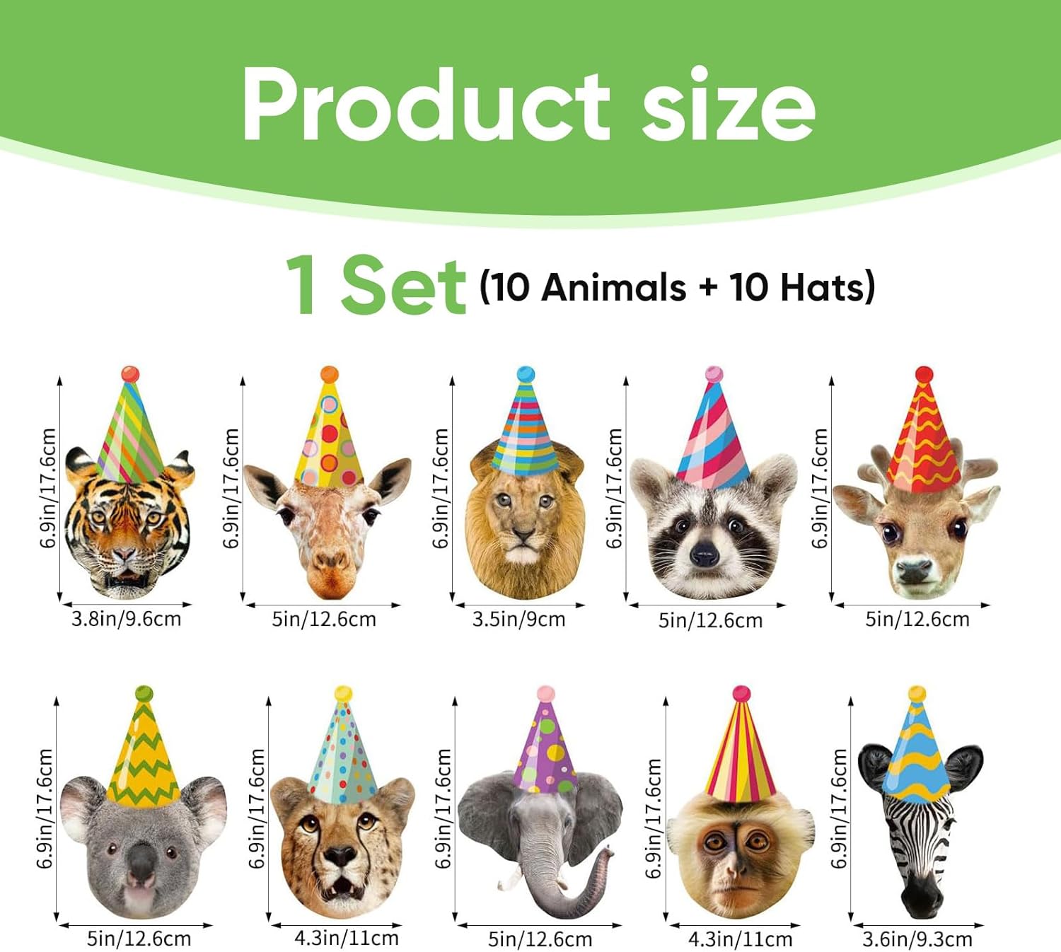 Safari Animals Happy Birthday Banner – Jungle Zoo Animal Decorations with 10 Safari Characters and Ribbon – Forest Theme Party Supplies for Kids Birthday, Wild Jungle Baby Shower, Zoo Party Decor