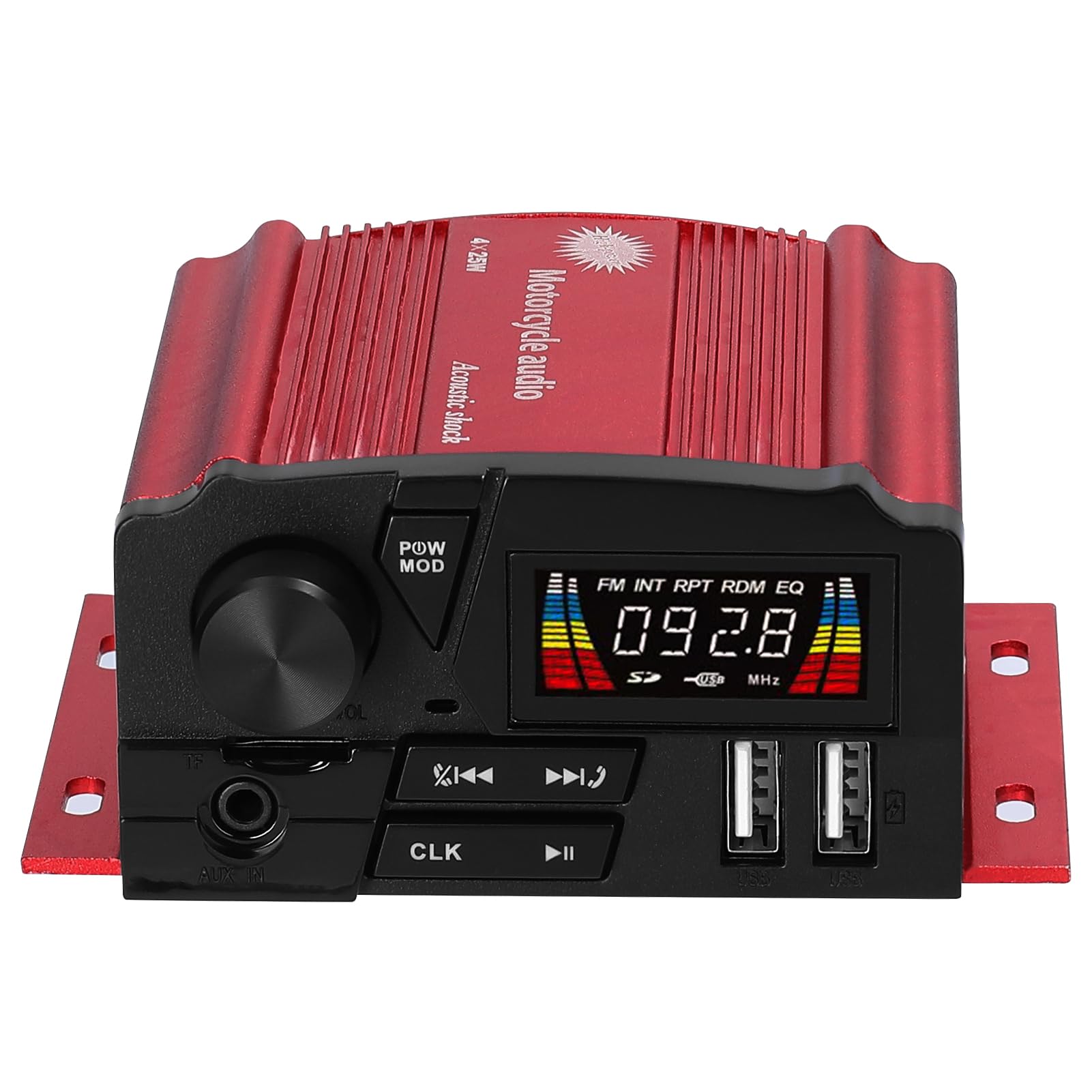 Fyearfly BT Alarma 4 x 25 W 4 canales estéreo 12 V para motocicleta ATV