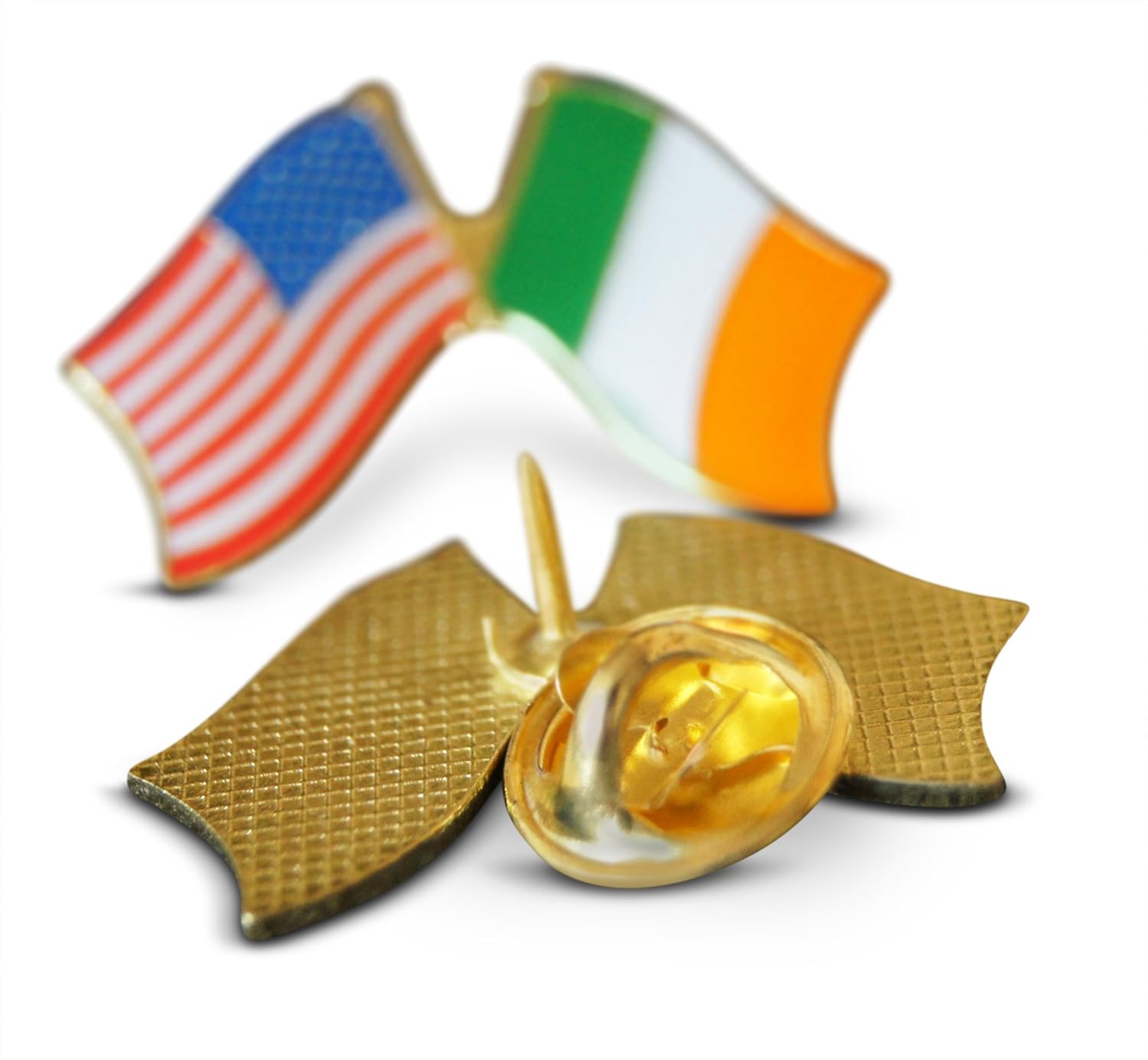 4-Piece Irish & American Flag & Shamrock Lapel or Hat Pin & Tie Tack Set with Clutch Back by Novel Merk,Green,Medium - Image 6